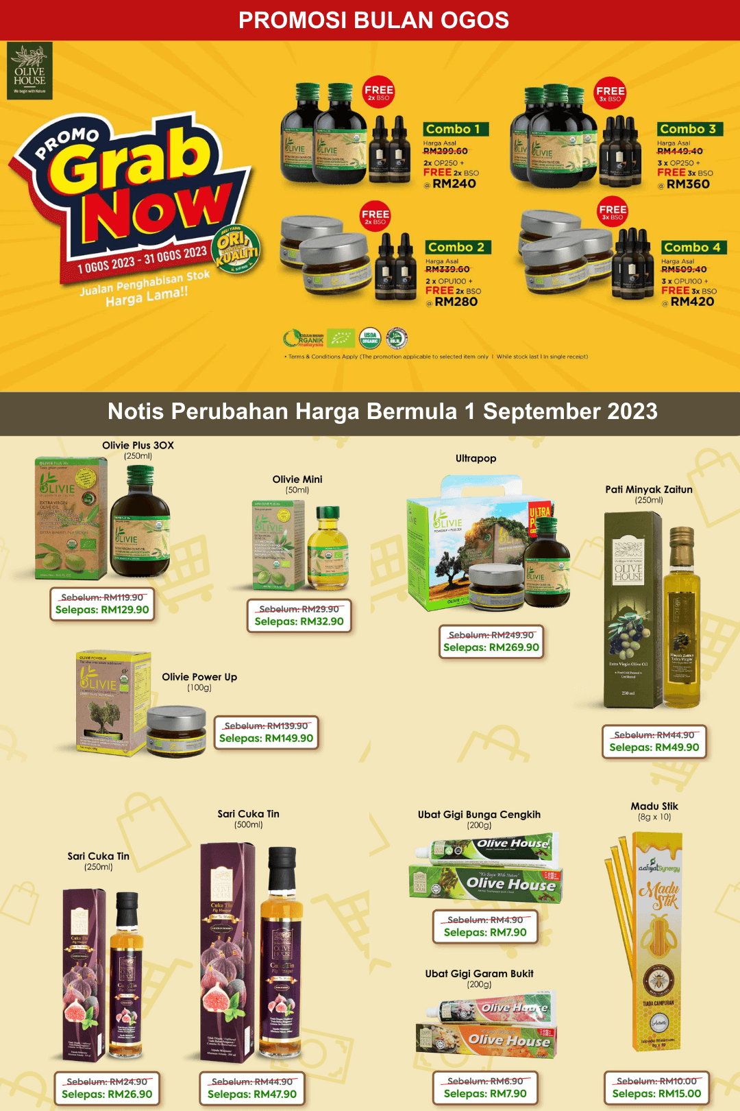Promosi dan harga baru produk olive house